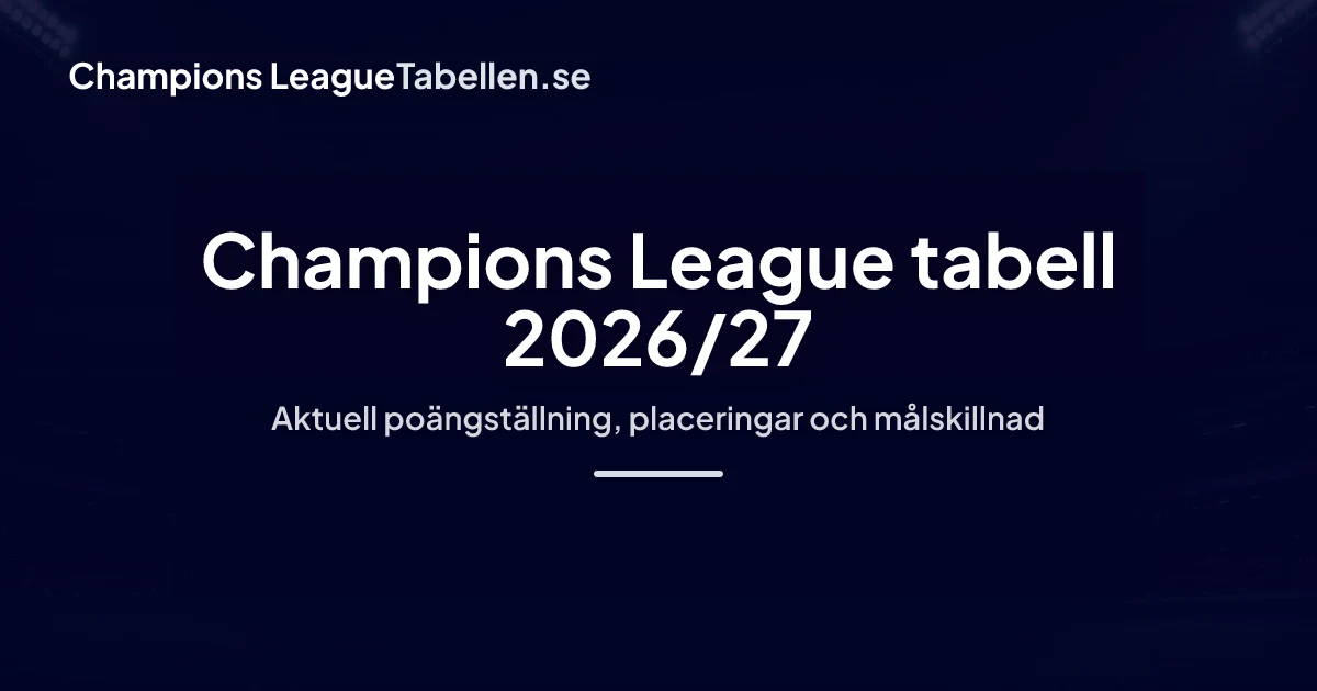 Preview image published by championsleaguetabellen.se